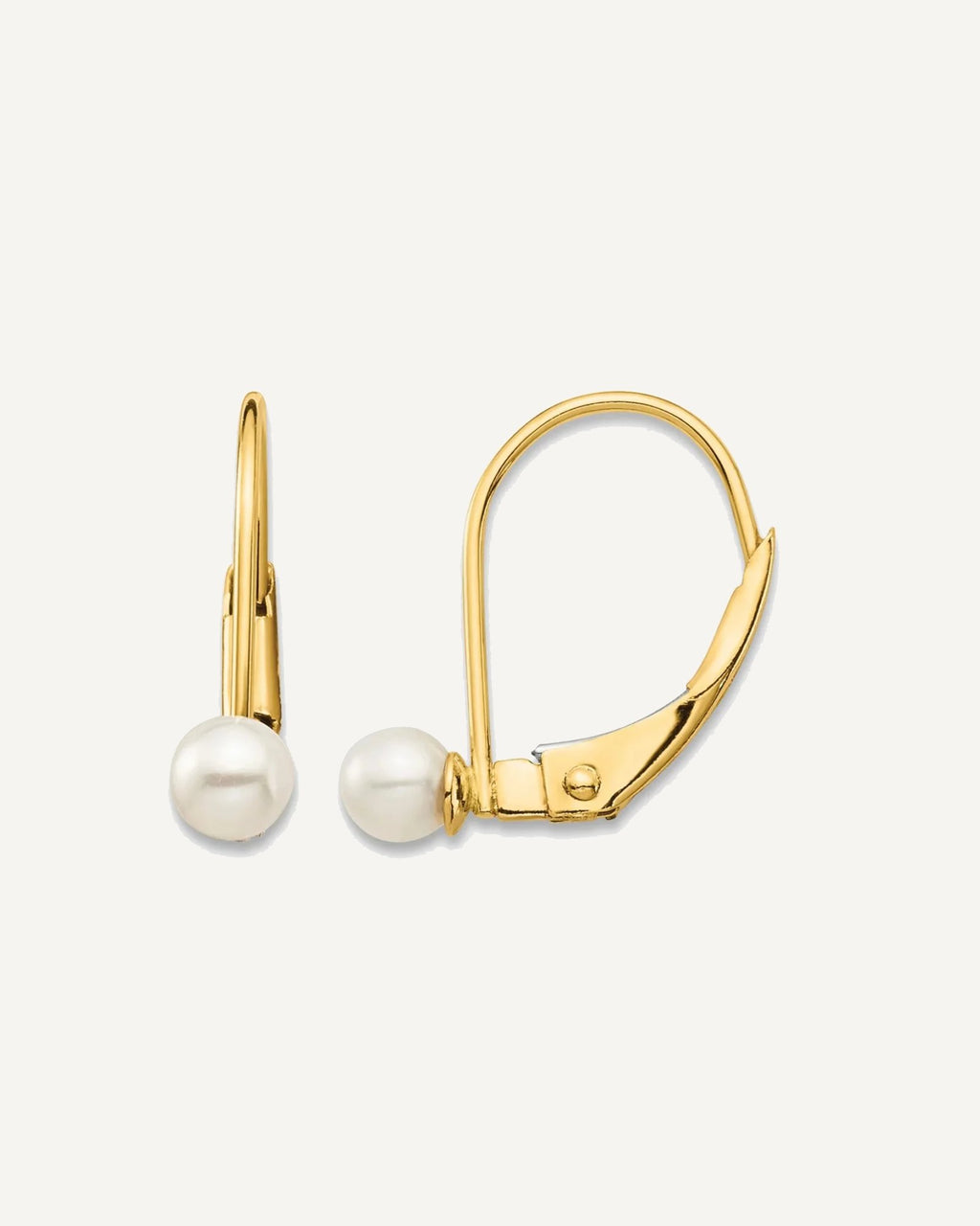 Madi K® Gold FWC Pearl Leverback Earrings – View 1