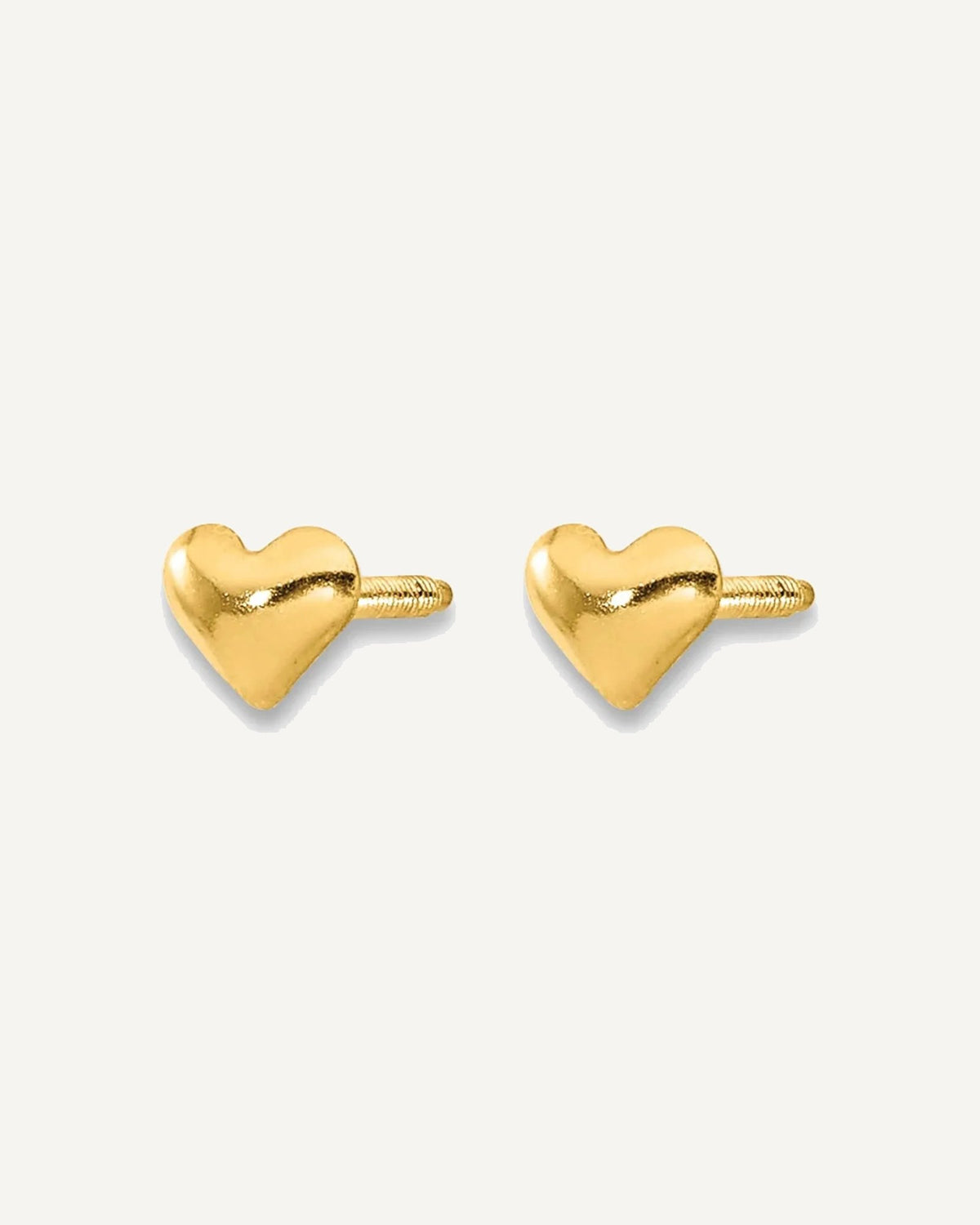 Gold Children's Heart Earrings – View 7