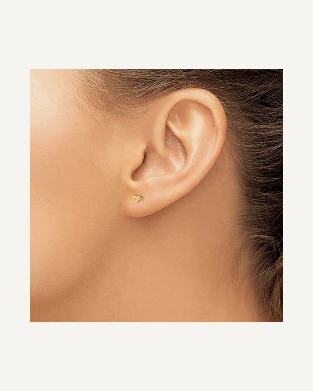 Gold Children's Heart Earrings – View 8
