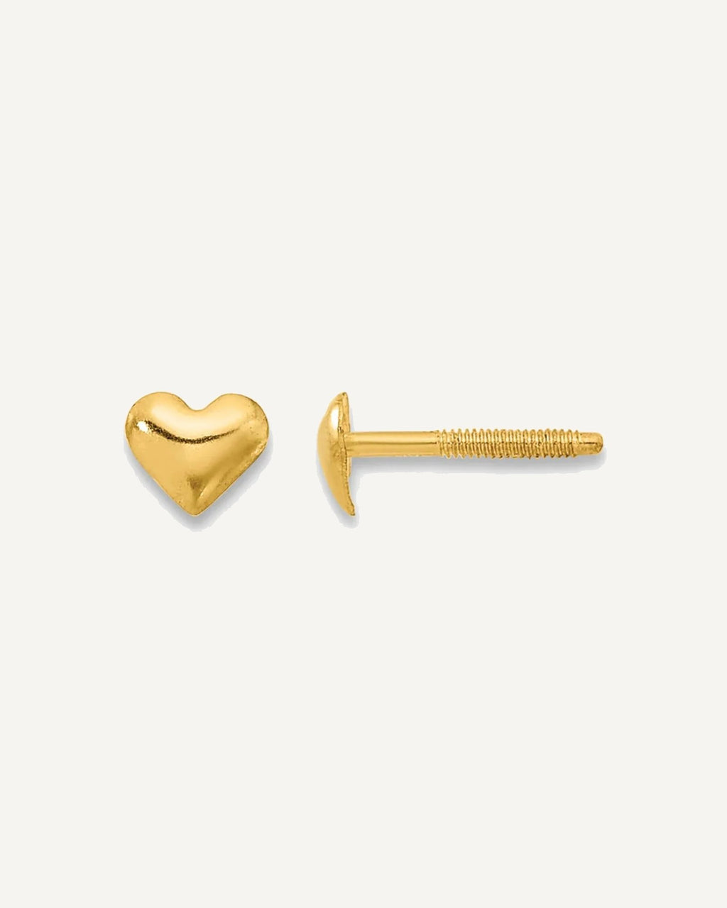 Gold Children's Heart Earrings – View 6