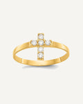 14k Madi K CZ Cross Size 3 Ring – View 1