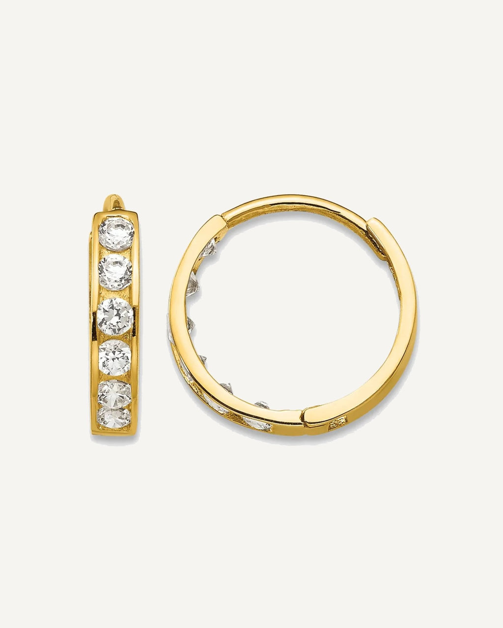 Madi K® Gold CZ Hoop Earrings – View 1