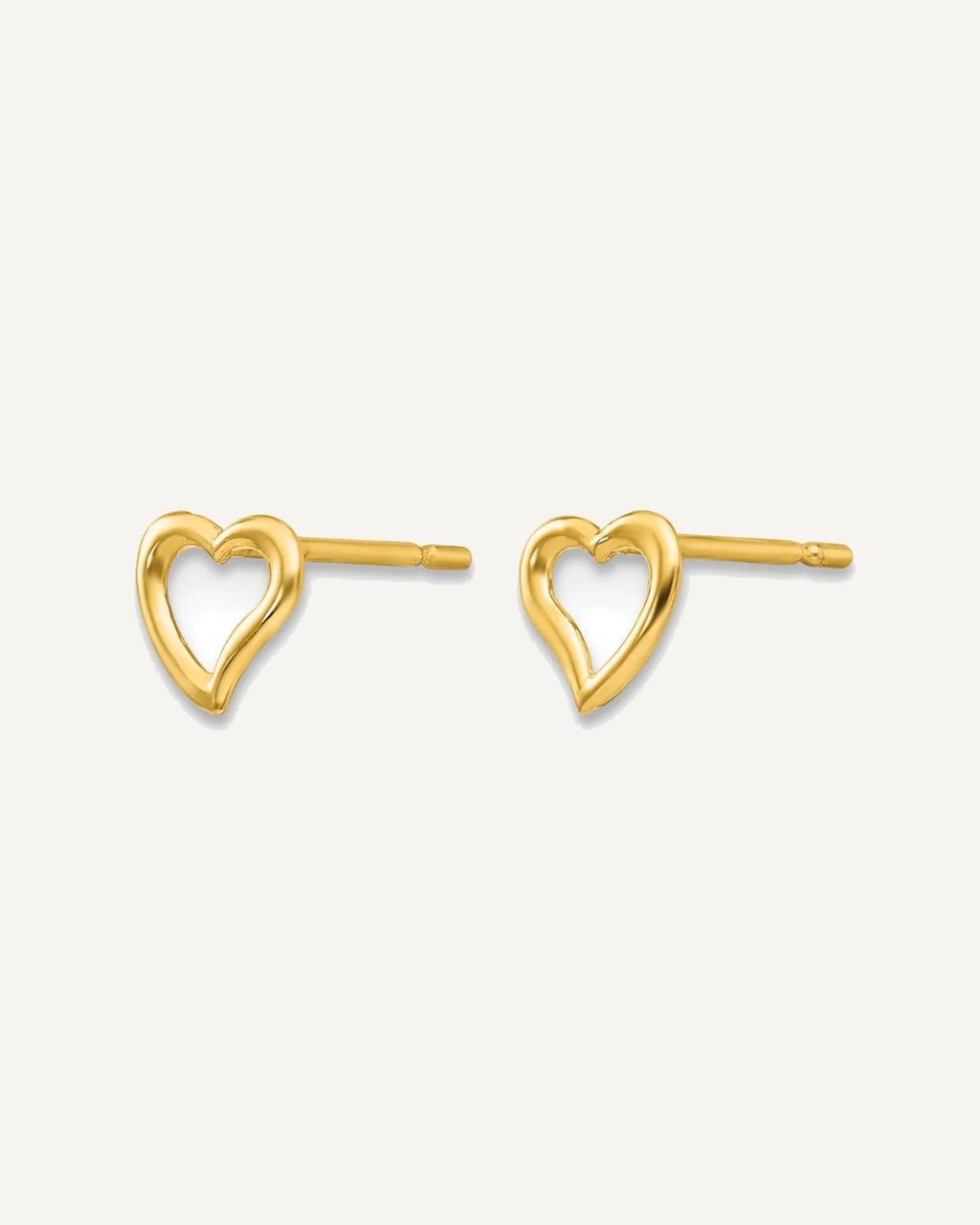 Gold Children's Heart Earrings – View 2