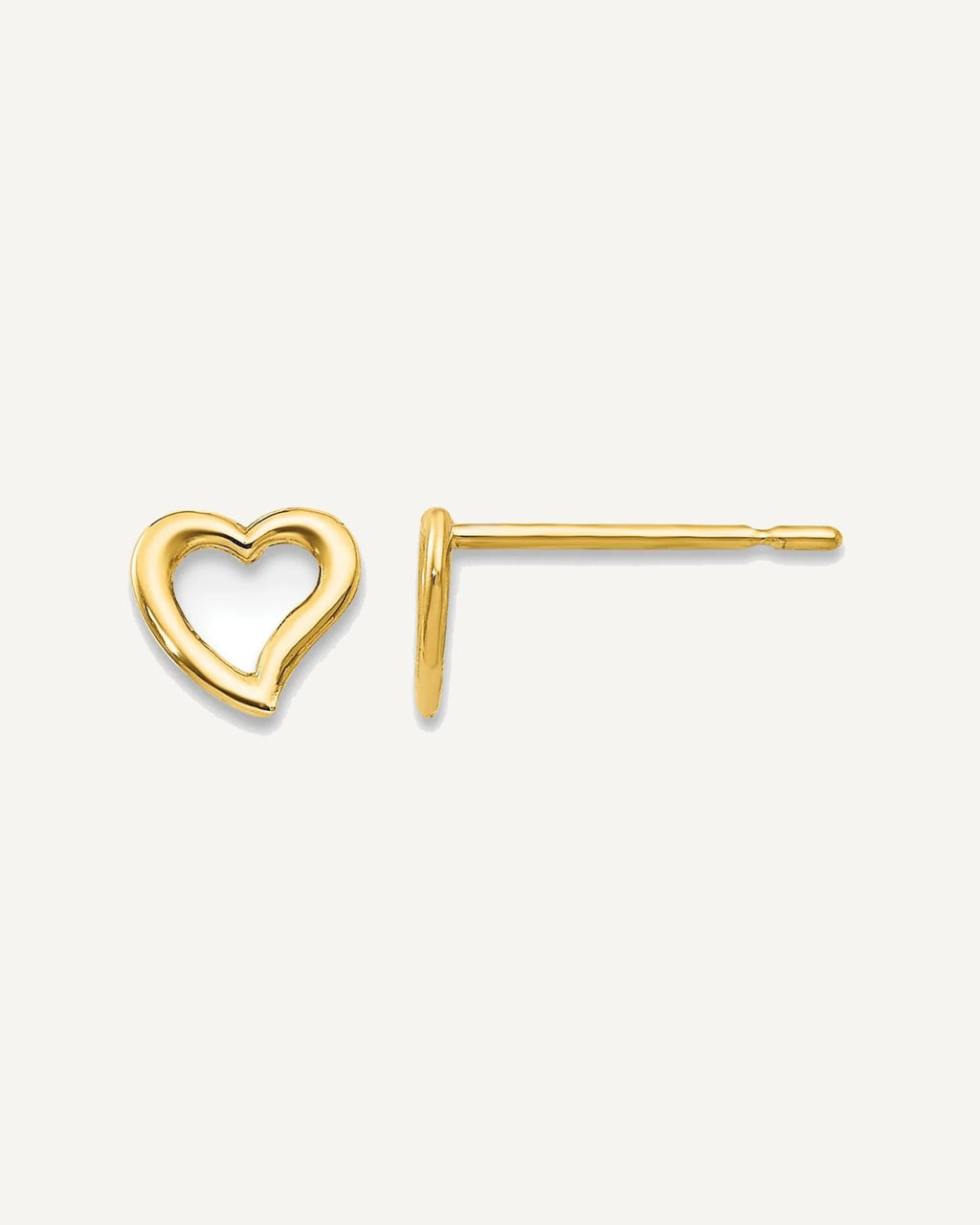 Gold Children's Heart Earrings – View 1