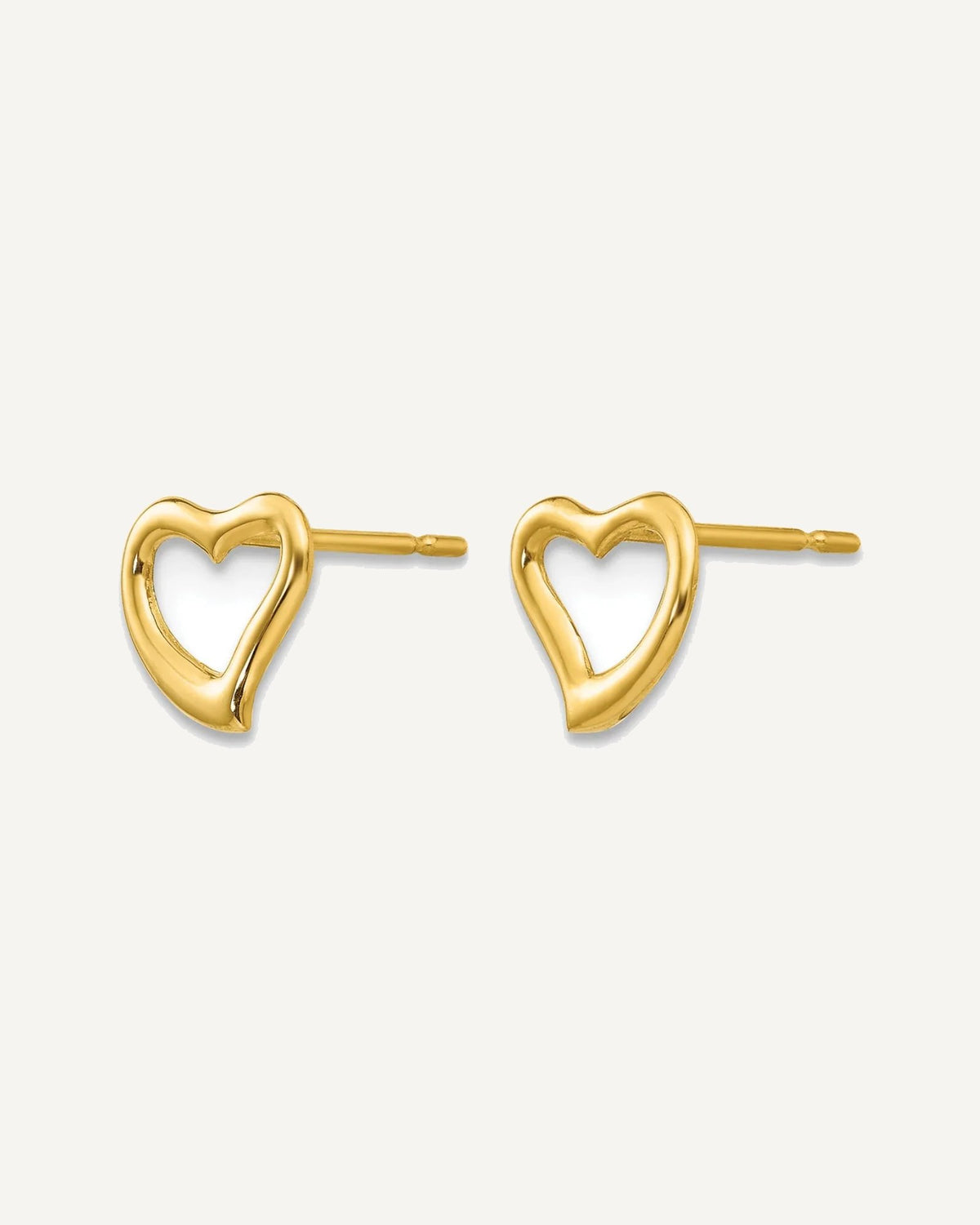 Gold Children's Heart Earrings – View 7
