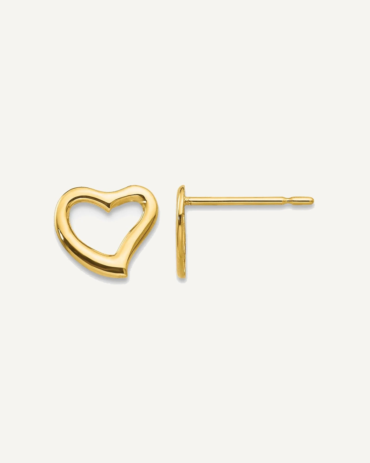 Gold Children's Heart Earrings – View 6