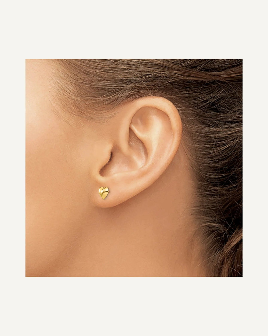 Gold Children's Heart Earrings – View 12