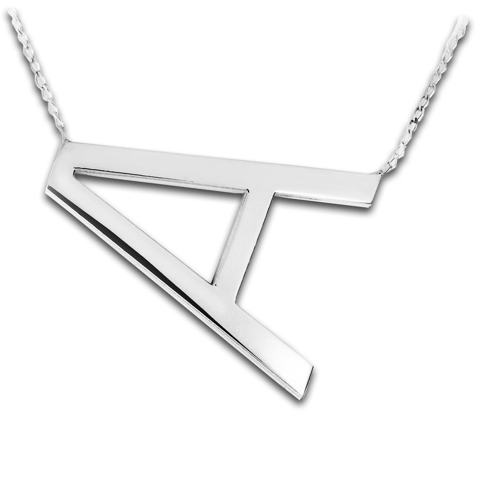 Personalized XL Initial Necklace with 18" Rolo Chain