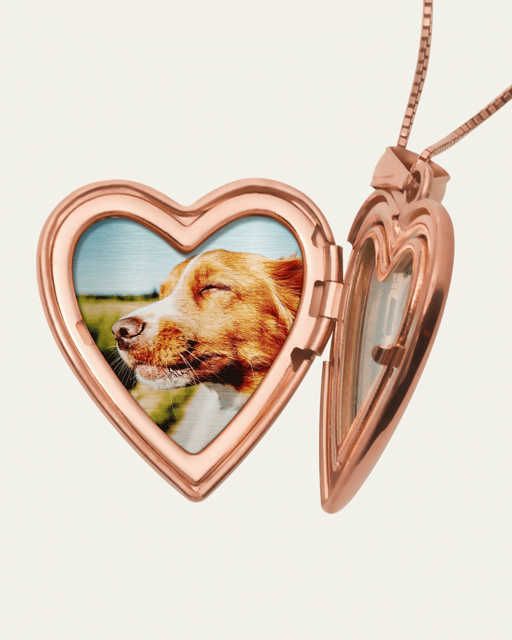 The locket shown open