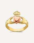 14k Two-tone Claddagh Size 1 Ring – View 1
