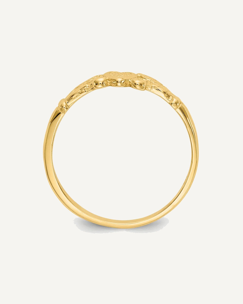 Gold Polished Heart Children's Rings – View 2