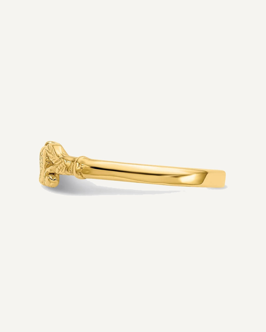 Gold Polished Heart Children's Rings – View 4