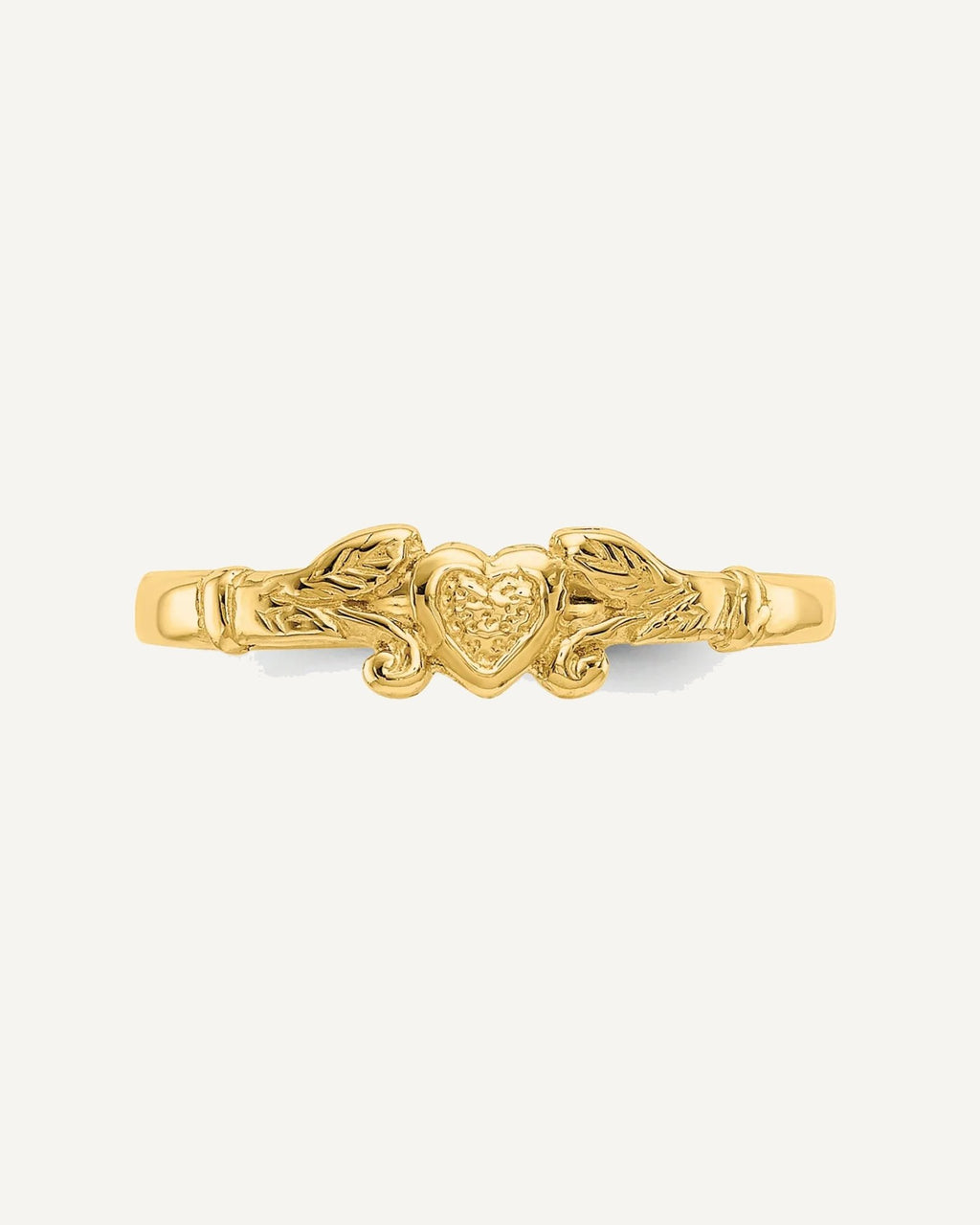 Gold Polished Heart Children's Rings – View 5