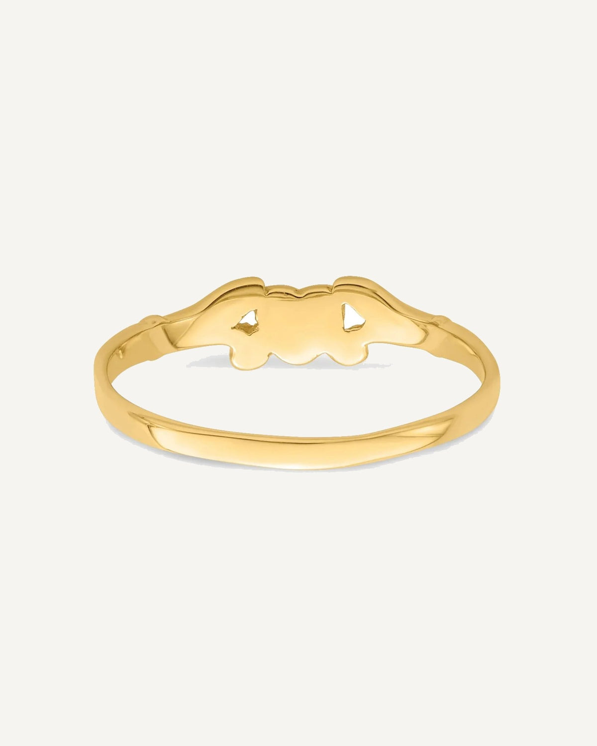 Gold Polished Heart Children's Rings – View 6