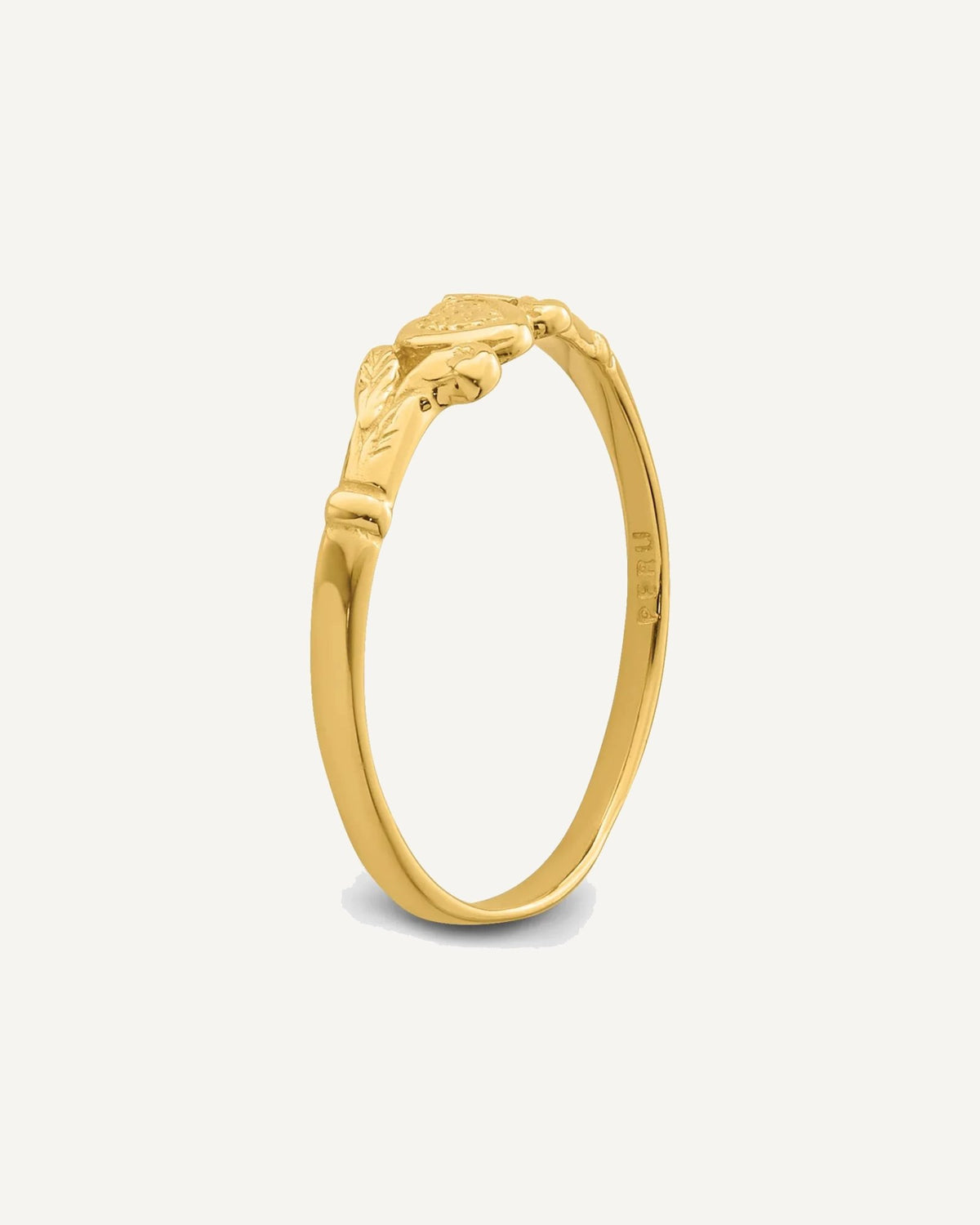 Gold Polished Heart Children's Rings – View 7