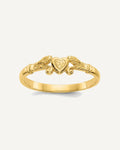 Gold Polished Heart Children's Rings – View 1