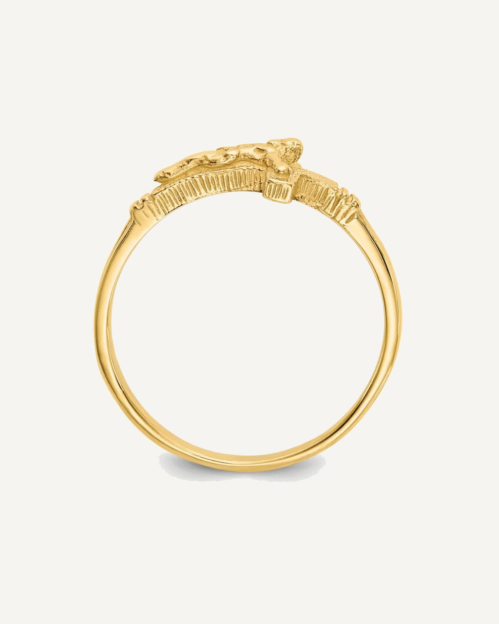 Gold Childs Crucifix Ring – View 2