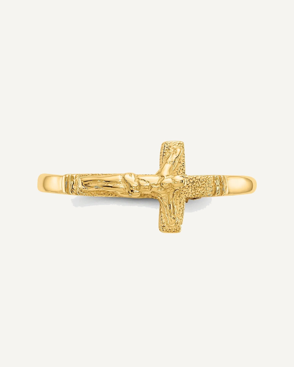 Gold Childs Crucifix Ring – View 5