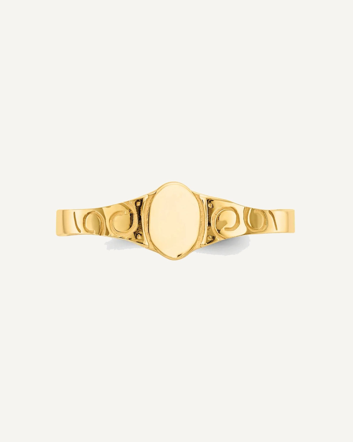 Gold Polished Children's Signet Rings – View 5
