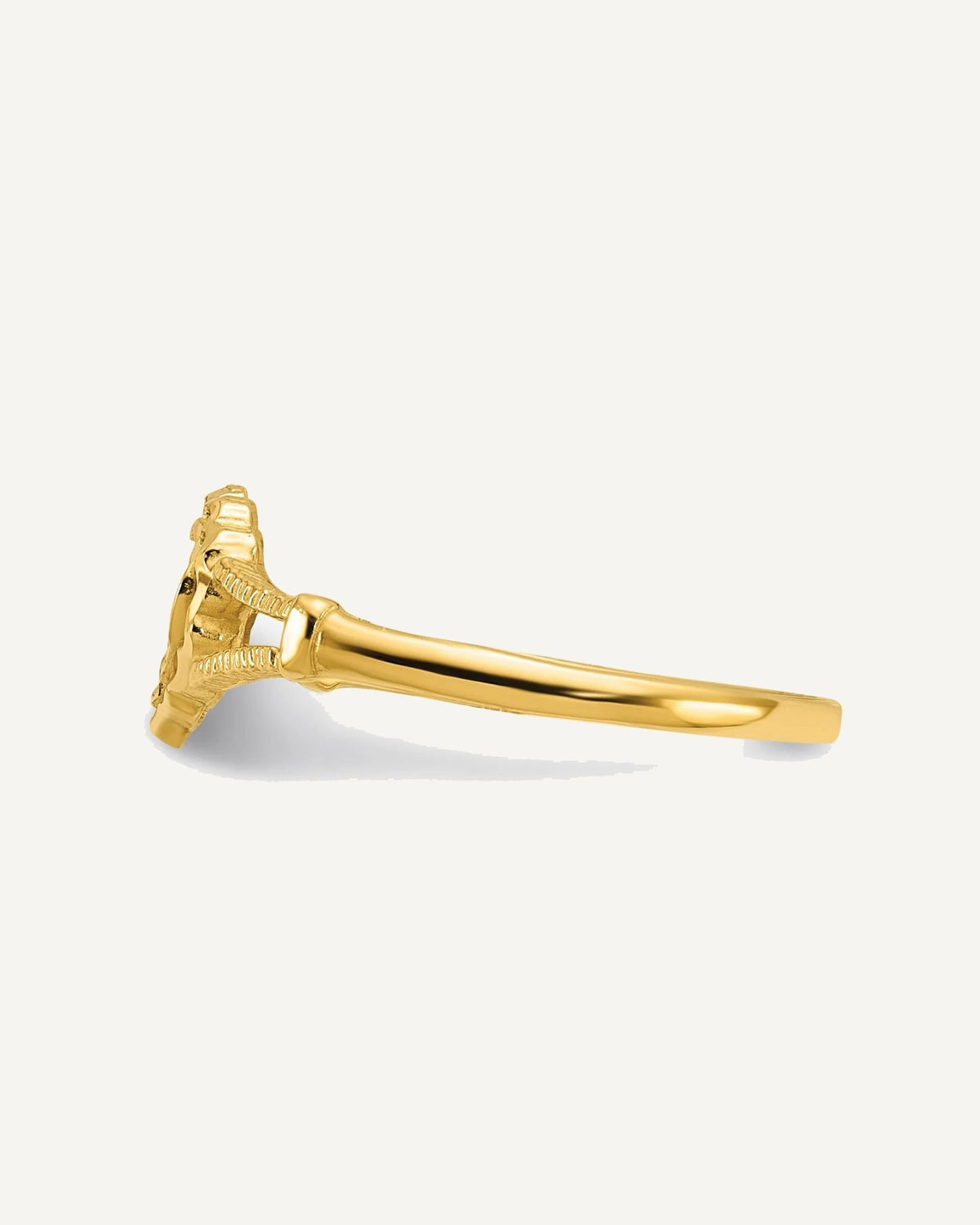 Gold Polished Children's Cross Rings – View 5