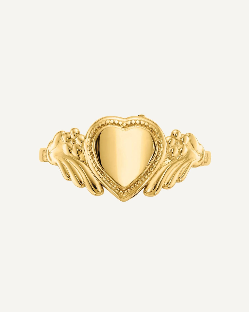 Gold Polished Children's Heart Rings – View 5