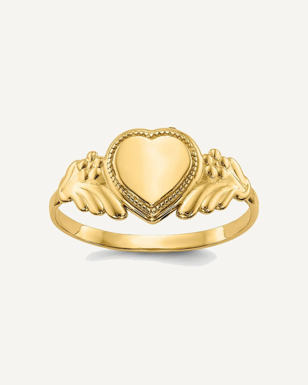 Gold Polished Children's Heart Rings – View 1