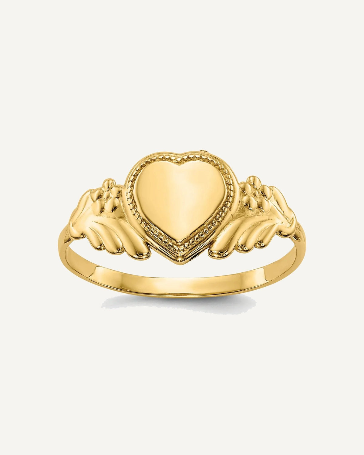 Gold Polished Children's Heart Rings – View 1
