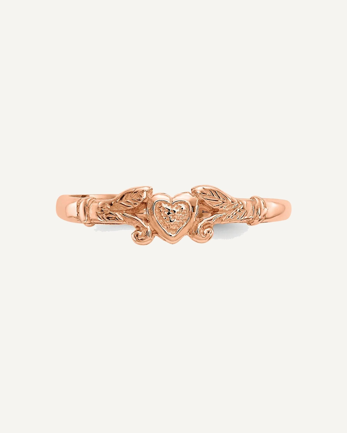 Gold Polished Heart Children's Rings – View 13