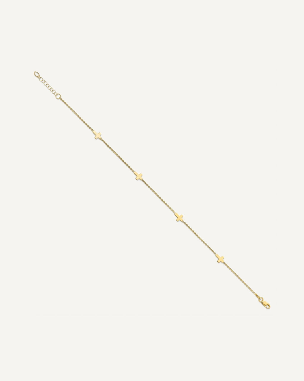 Leslie's 14k Cross 4-Station 9 inch Plus 1 inch Extender - Total 10 inch Anklet – View 3