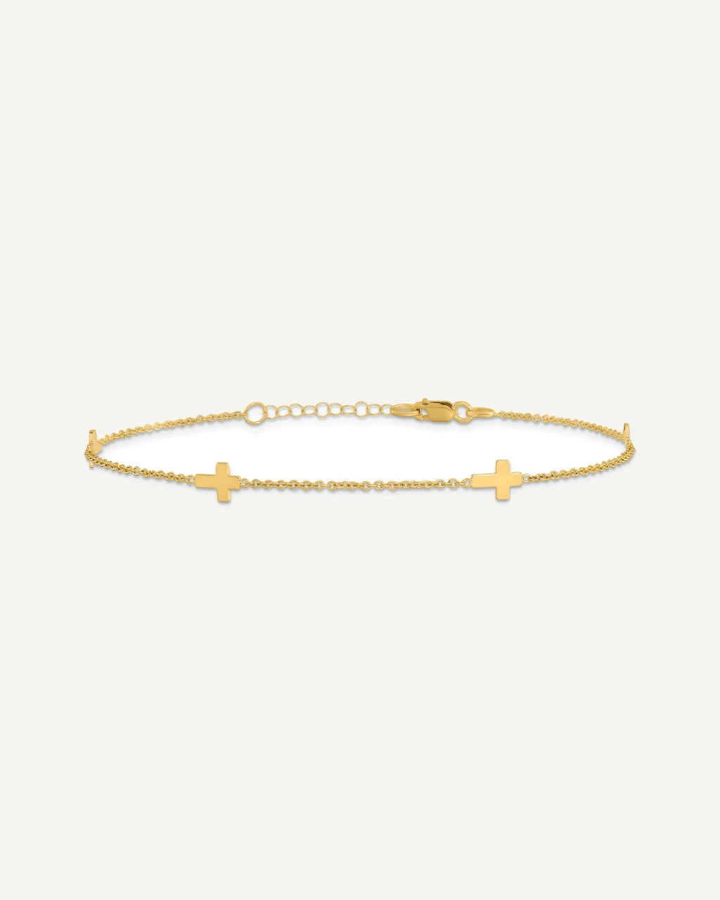 Leslie's 14k Cross 4-Station 9 inch Plus 1 inch Extender - Total 10 inch Anklet – View 4