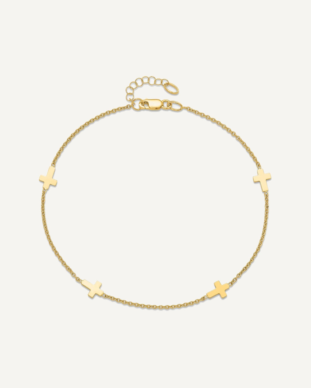 Leslie's 14k Cross 4-Station 9 inch Plus 1 inch Extender - Total 10 inch Anklet – View 6