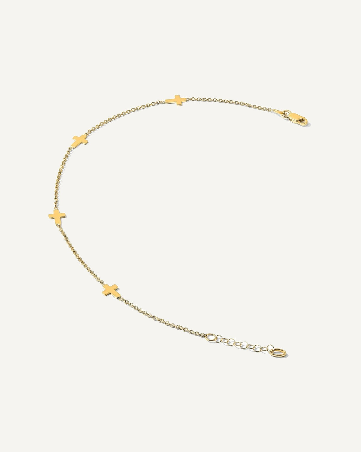 Leslie's 14k Cross 4-Station 9 inch Plus 1 inch Extender - Total 10 inch Anklet – View 2