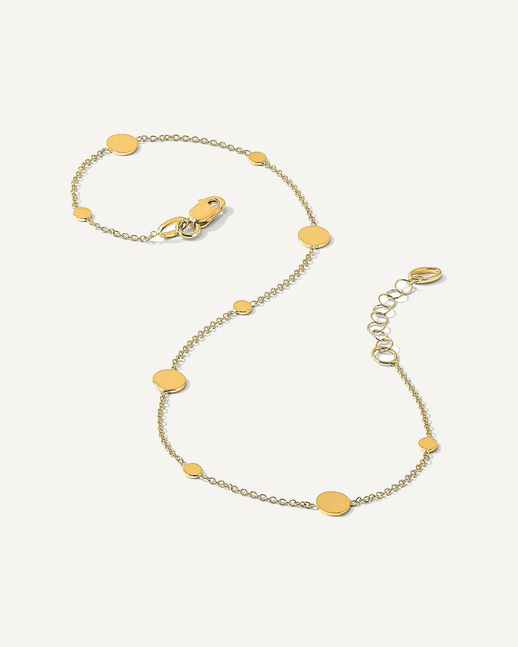 Leslie's 14k Polished Discs 9 inch Plus 1 inch Extender - Total 10 inch Anklet – View 2