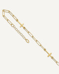 Leslie's 14K Cross and Paperclip Link 3-Station 9 inch Plus 1inch Extender - Total 10 inch Anklet – View 1