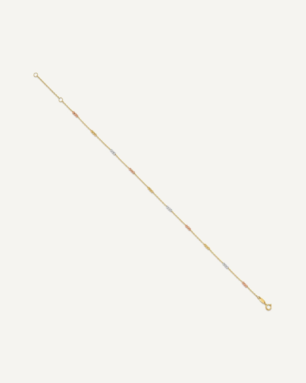 Leslie's Gold Tri-color Beaded Anklet – View 3
