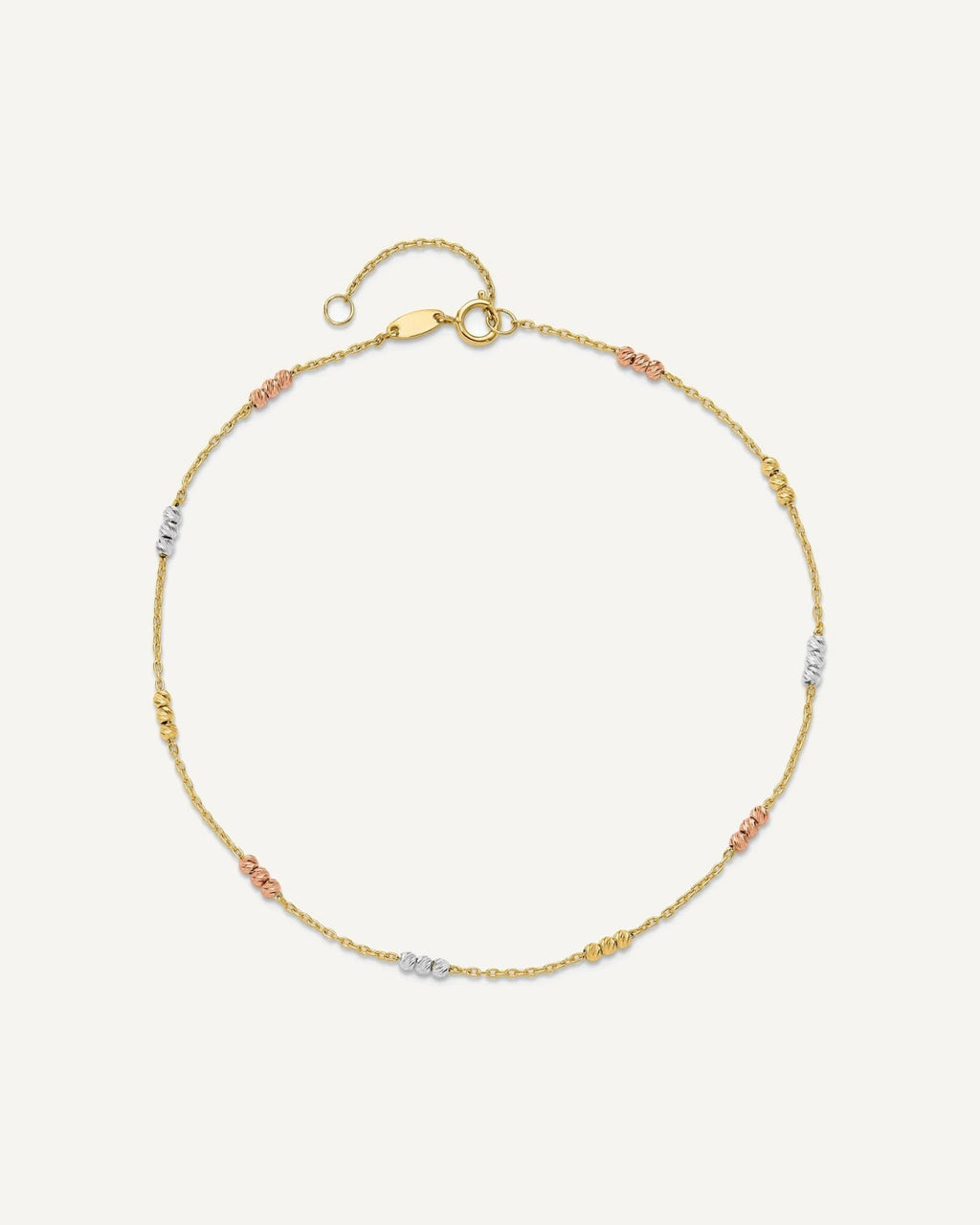Leslie's Gold Tri-color Beaded Anklet – View 5