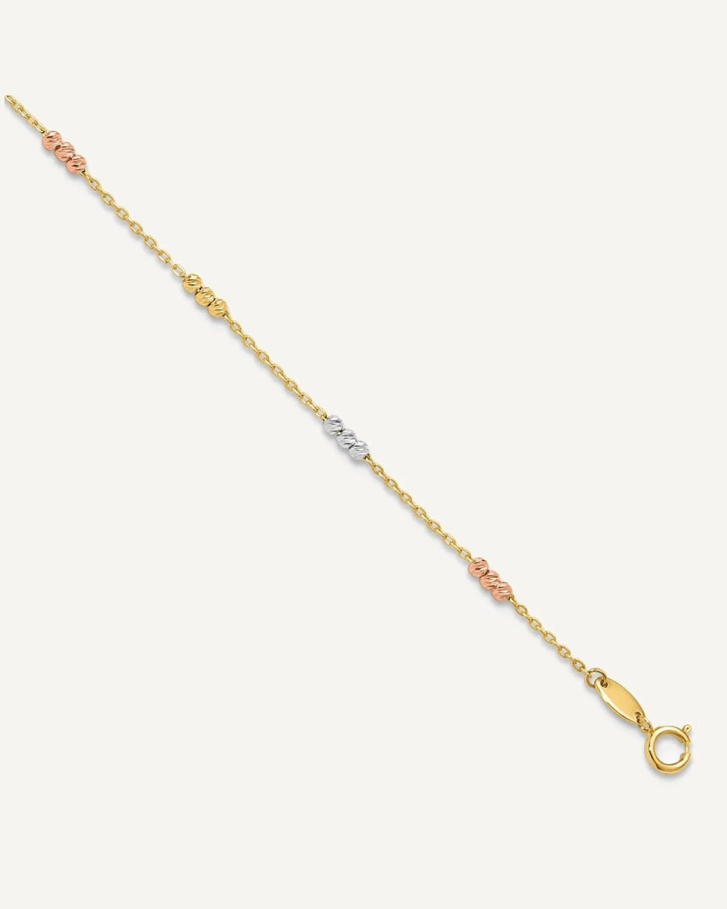 Leslie's Gold Tri-color Beaded Anklet – View 1