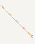 Leslie's Gold Tri-color Beaded Anklet – View 1