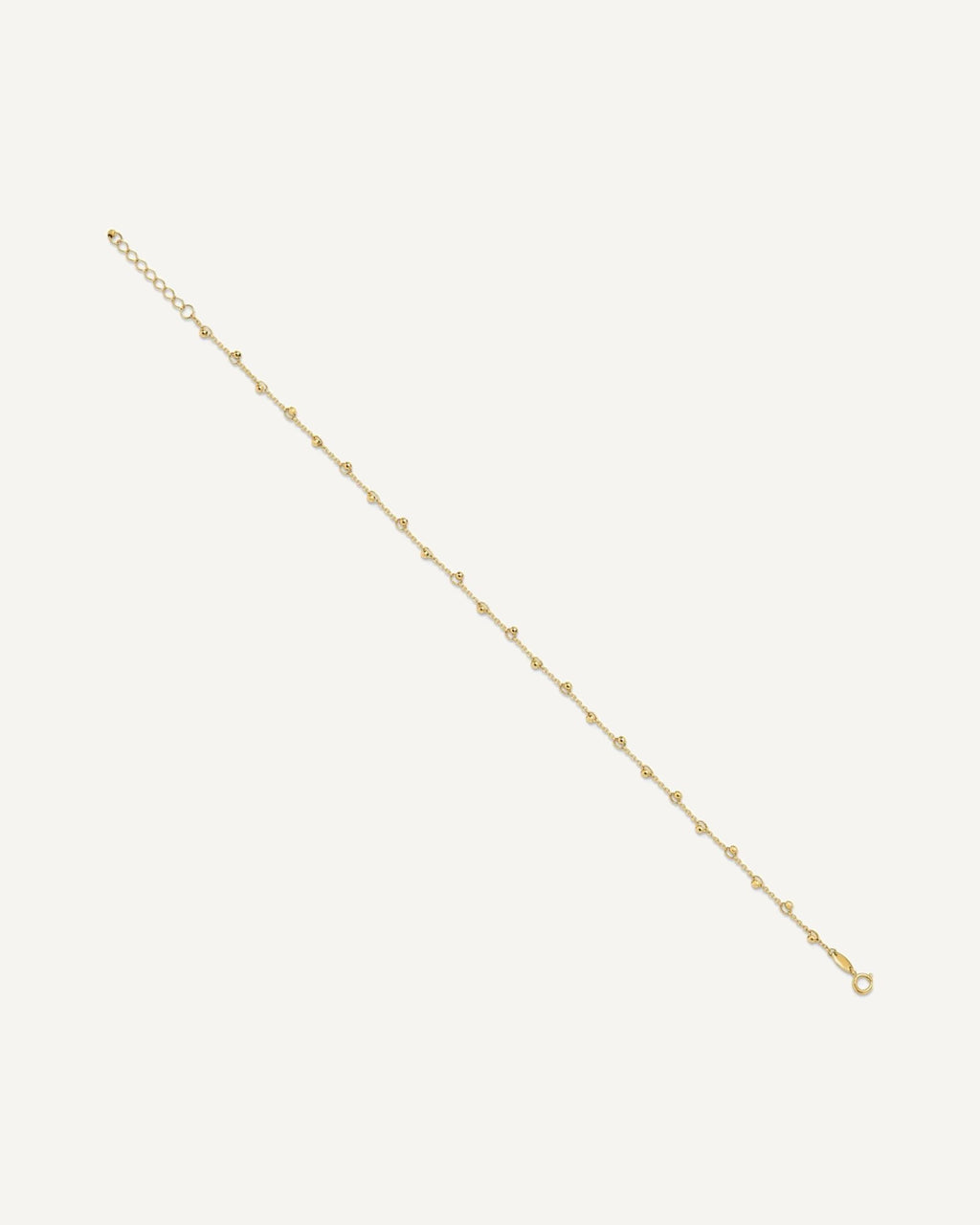 Leslie's 14K Mirror Beads 9 inch Plus 1 inch Extender - Total 10 inch Anklet – View 2