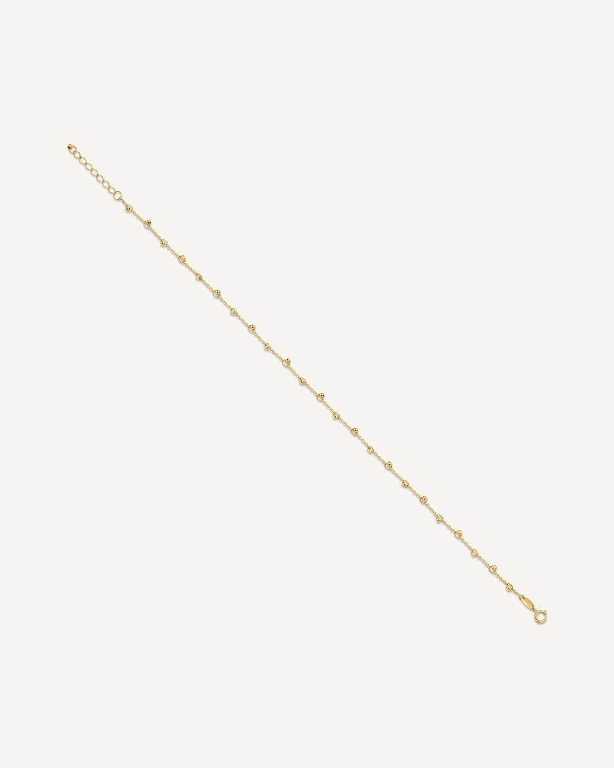 Leslie's 14K Mirror Beads 9 inch Plus 1 inch Extender - Total 10 inch Anklet – View 2