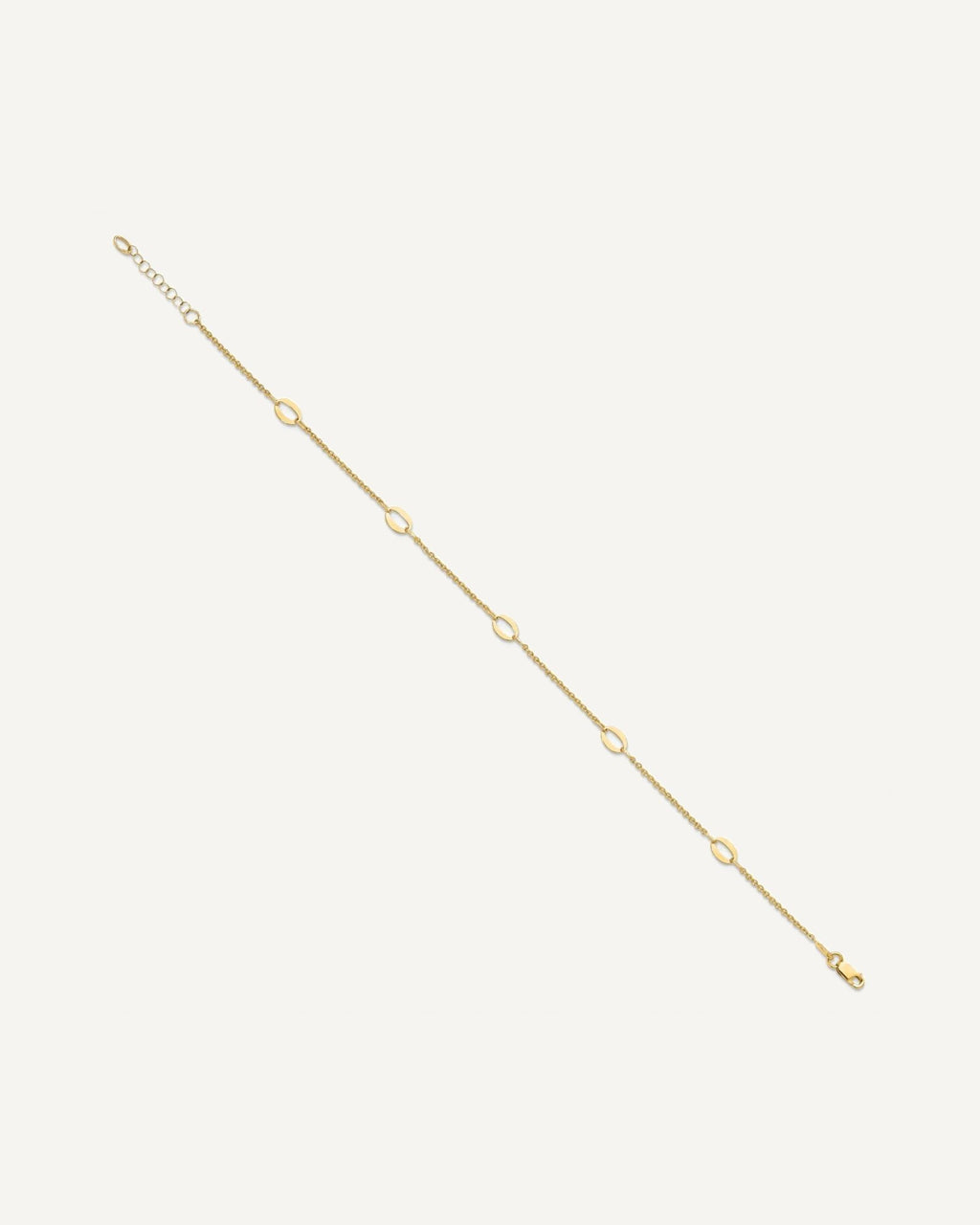 Leslie's 14K Oval Links 5-Station 9 inch Plus 1 inch Extender - Total 10 inch Anklet – View 2