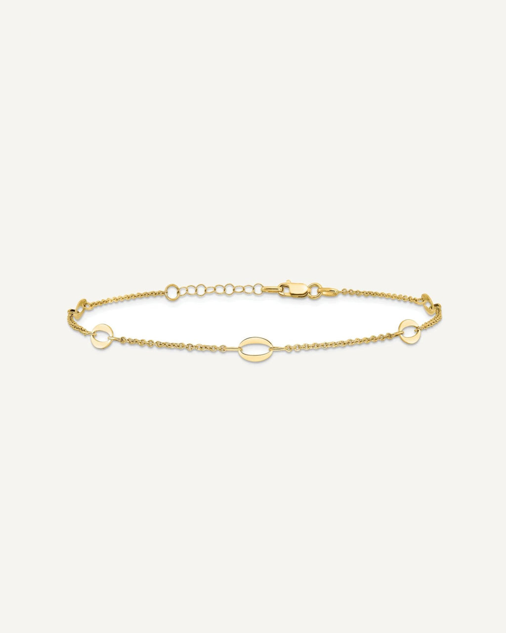 Leslie's 14K Oval Links 5-Station 9 inch Plus 1 inch Extender - Total 10 inch Anklet – View 3