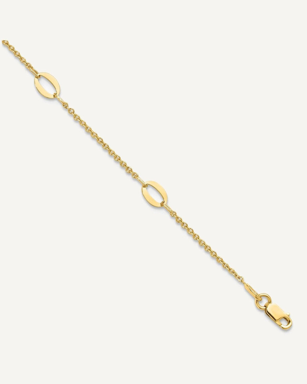 Leslie's 14K Oval Links 5-Station 9 inch Plus 1 inch Extender - Total 10 inch Anklet – View 1