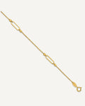 Leslie's 14K Oval Link and Bead 4-Station 9 inch Plus 1 inch Extender - Total 10 inch Anklet – View 1