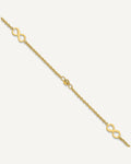 Leslie's 14K Infinity and Diamond-cut Bead 9 inch Plus 1 inch Extender - Total 10 inch Anklet – View 1