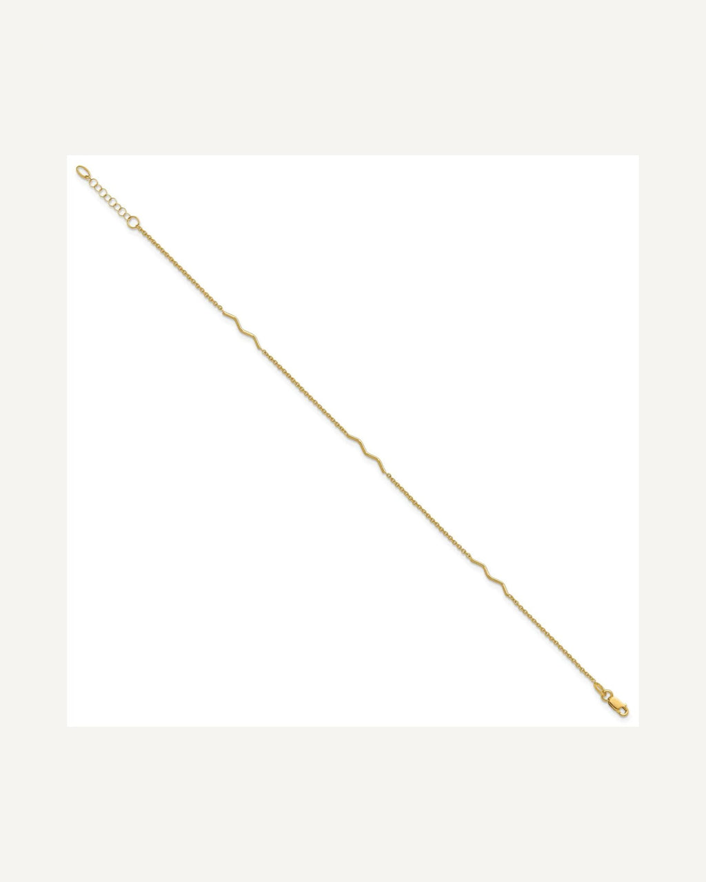Leslie's 14K Wavy Bar 3-Station 9 inch Plus 1 inch Extender - Total 10 inch Anklet – View 2