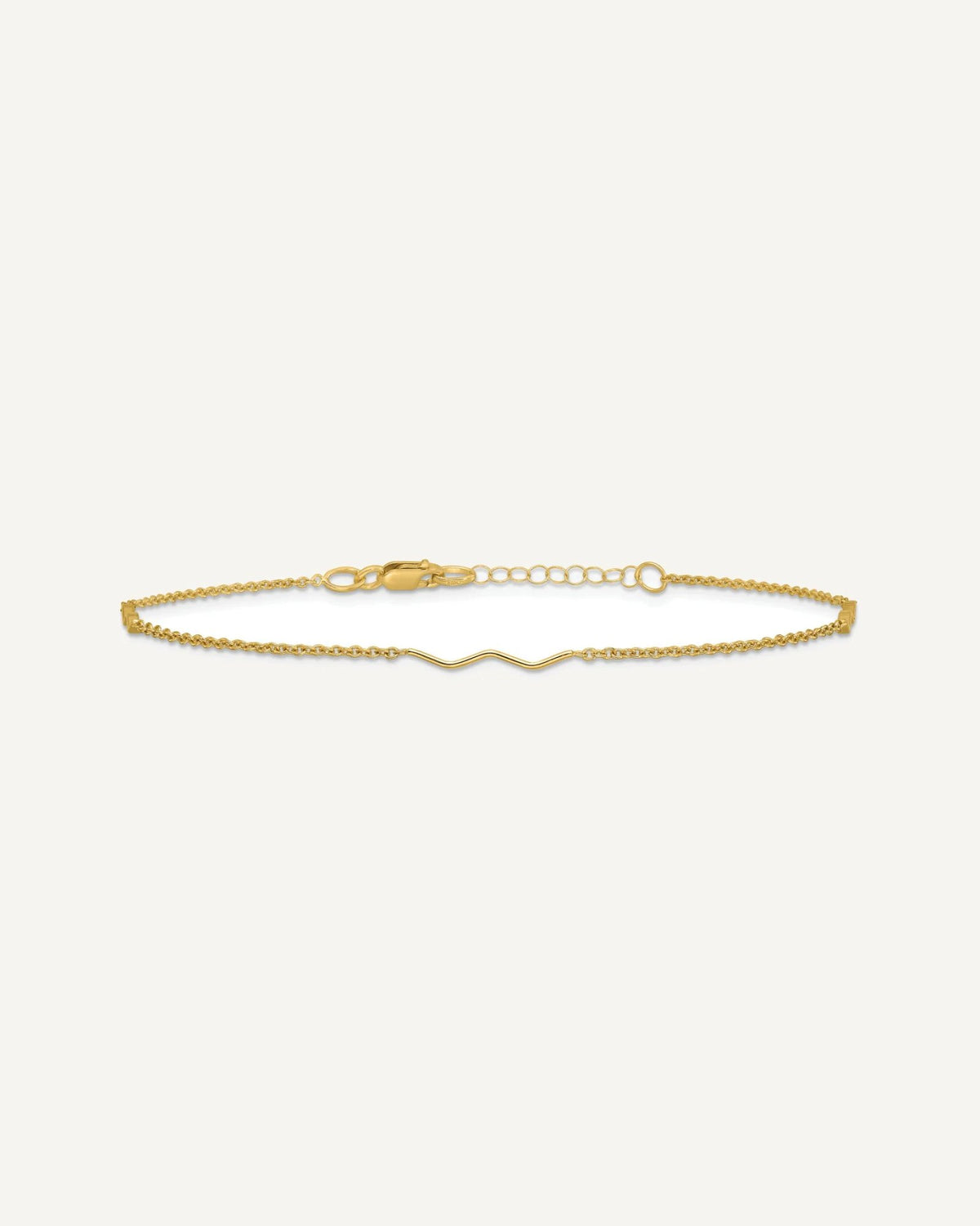 Leslie's 14K Wavy Bar 3-Station 9 inch Plus 1 inch Extender - Total 10 inch Anklet – View 3