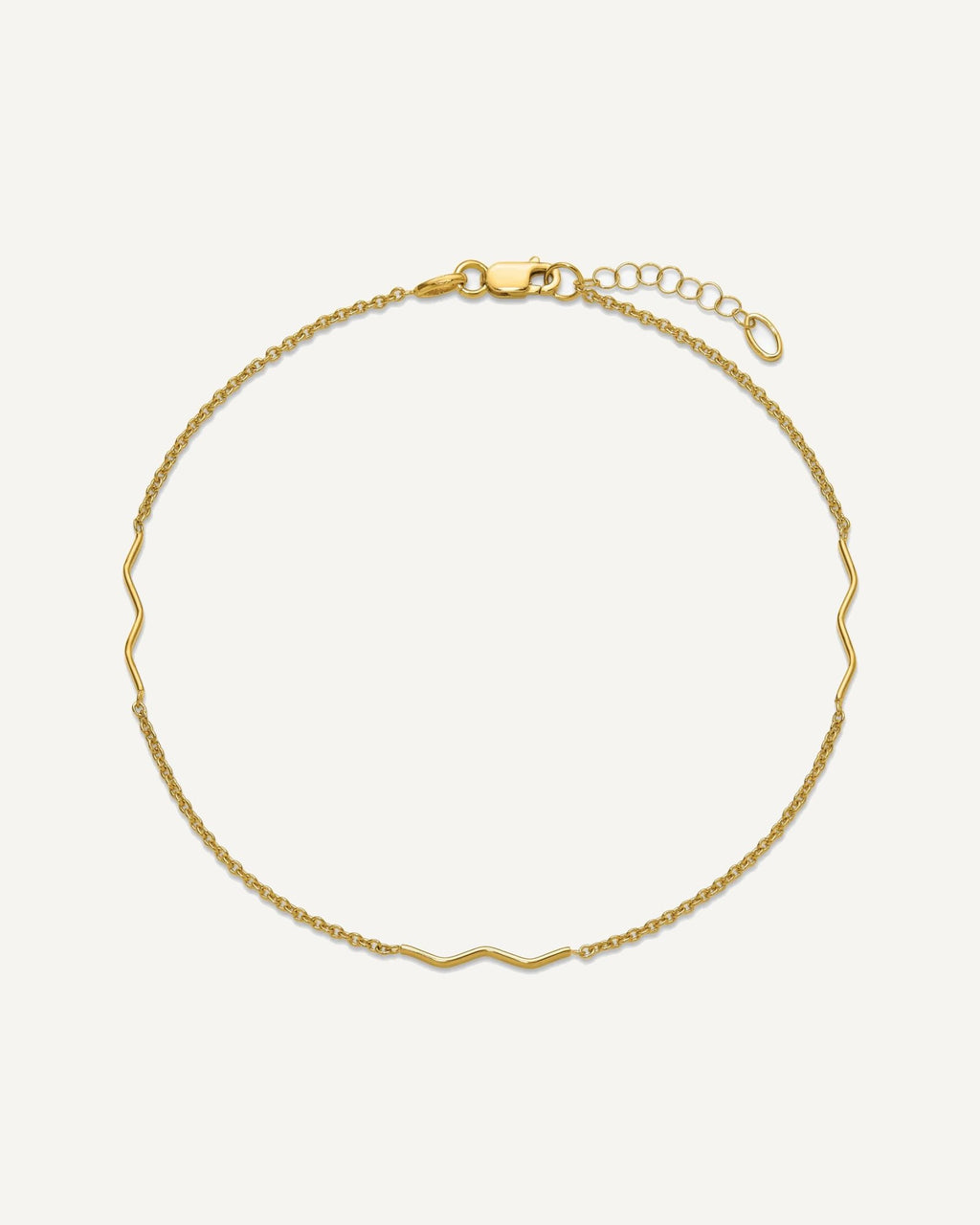 Leslie's 14K Wavy Bar 3-Station 9 inch Plus 1 inch Extender - Total 10 inch Anklet – View 4