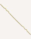 Leslie's 14K Wavy Bar 3-Station 9 inch Plus 1 inch Extender - Total 10 inch Anklet – View 1