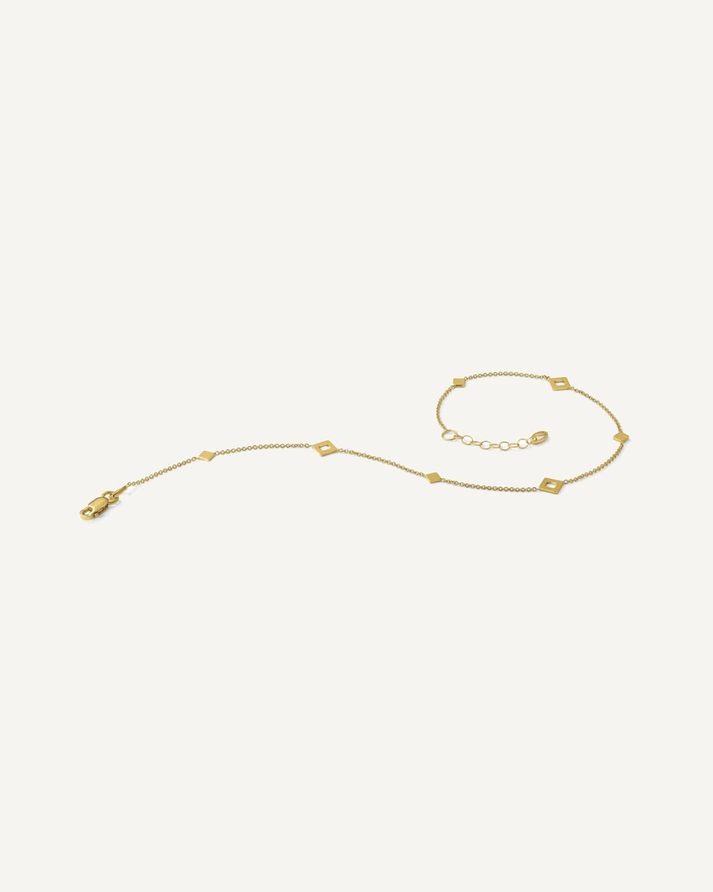 Leslie's 14K Geometric Squares 9 inch Plus 1 inch Extender - Total 10 inch Anklet – View 3